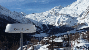 Omniflow mit Sicht auf Saas-Fee Gletscher Omniflow mit Sicht auf Saas-Fee Gletscher