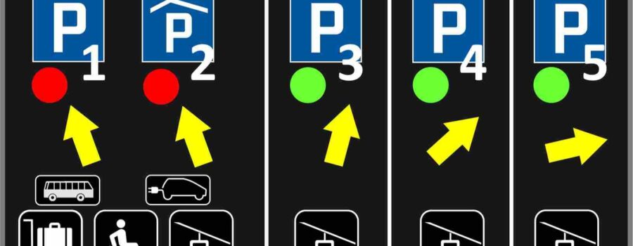 LED Grossdisplay Variante mit mehreren Parkplätzen P1 - P5