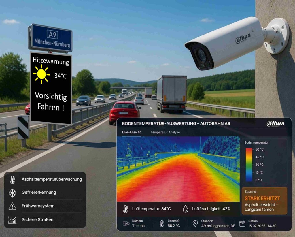 Thermobild Simulation auf Autobahn 1 Thermobild Simulation auf Autobahn 1